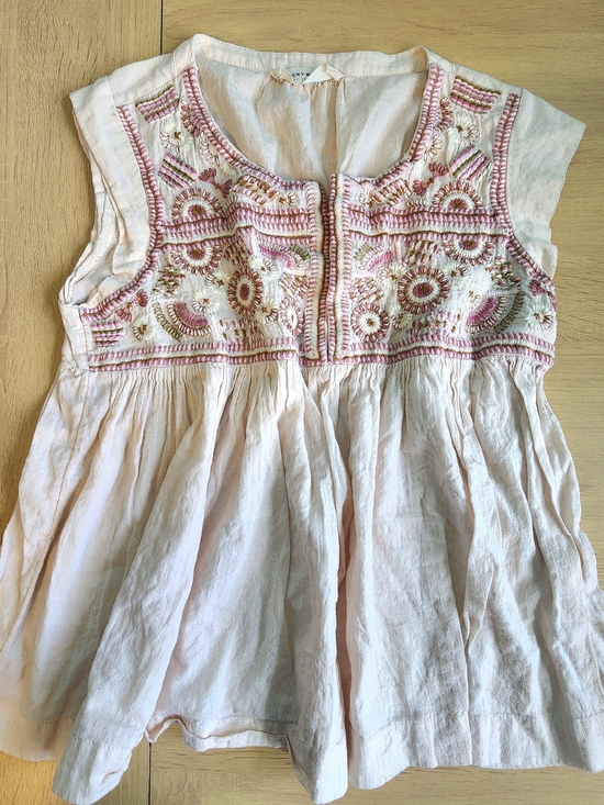 Lucky Brand Tops - Lucky Brand Light Pink Embroidered Sleeveless Peplum Top